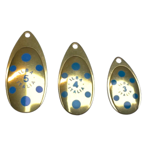 ILBA messing med bl prikker / 4 stk