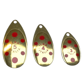 ILBA messing med rde prikker / 4 stk