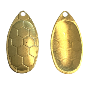 Poleret fransk blad messing str 4 - 5 / 5 stk