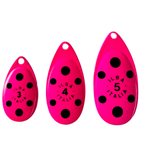 ILBA blad fransk pink med sorte prikker / 4 stk