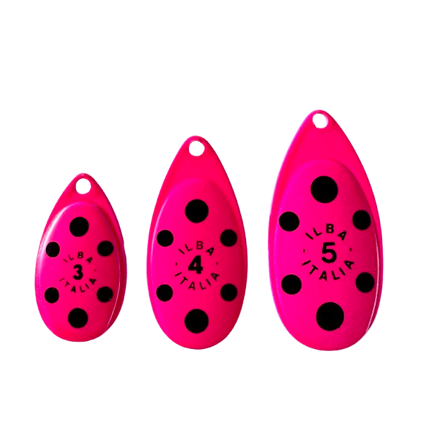 ILBA blad fransk pink med sorte prikker / 4 stk