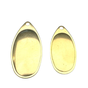 Poleret blad fransk messing  str 4-5 / 5 stk