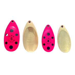 ILBA blad fransk pink med sorte prikker / 4 stk