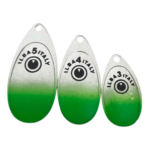 ILBA SpinEye spinnerblade � Fluoro Gr�n med Fish-Eye (4 stk)