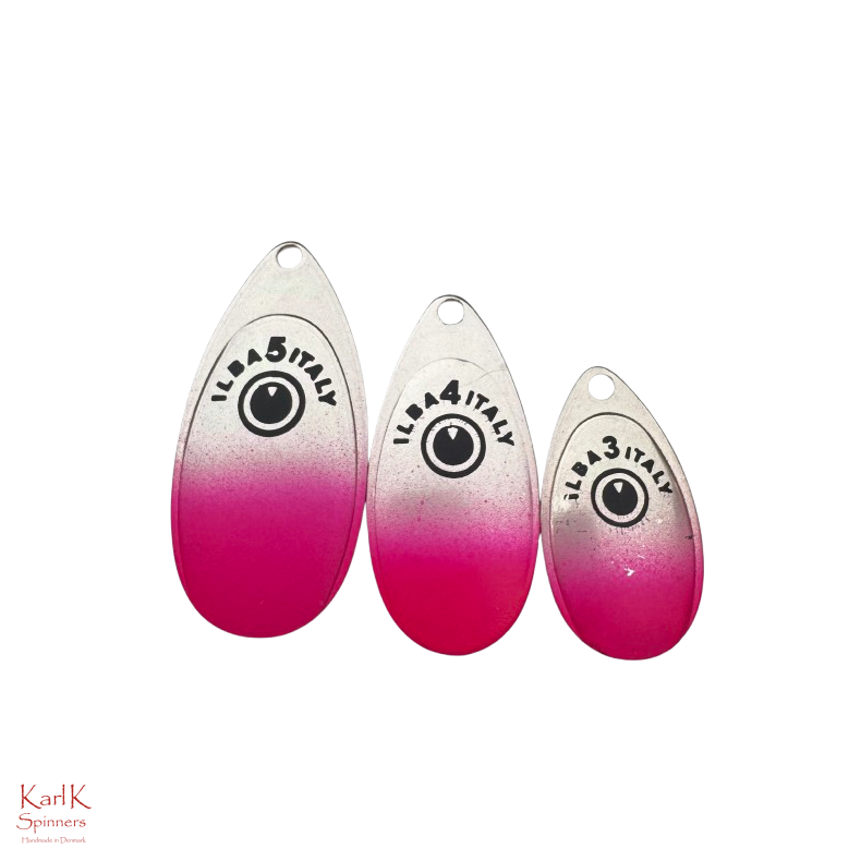 ILBA SpinEye spinnerblade � Fluoro Lilla med Fish-Eye (4 stk)