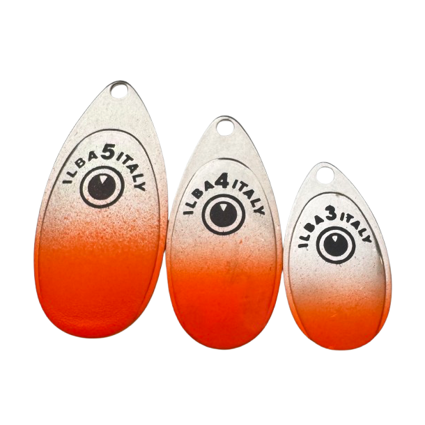 ILBA SpinEye spinnerblade � Fluoro Orange med Fish-Eye (4 stk)