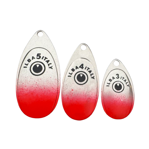 ILBA SpinEye spinnerblade � Fluoro R�d med Fish-Eye (4 stk)