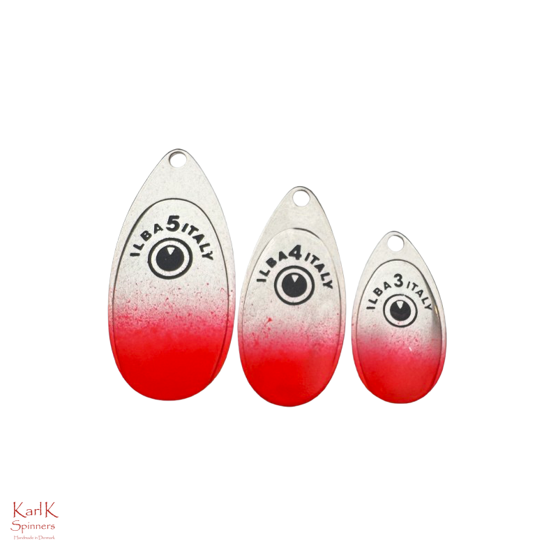 ILBA SpinEye spinnerblade � Fluoro R�d med Fish-Eye (4 stk)