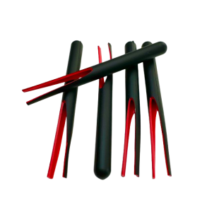 Gummikroppe klippet sort-rd indv.