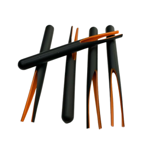 Gummikroppe klippet sort-orange/brun indv.