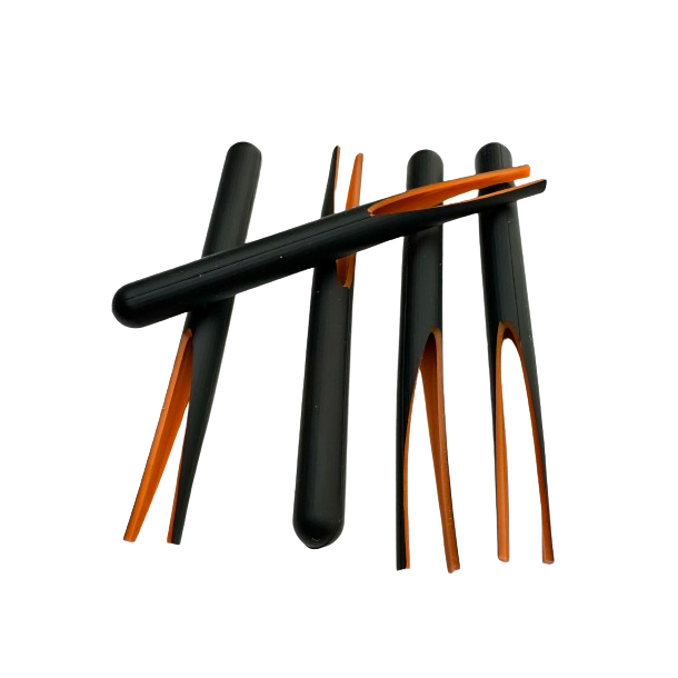 Gummikroppe klippet sort-orange/brun indv.