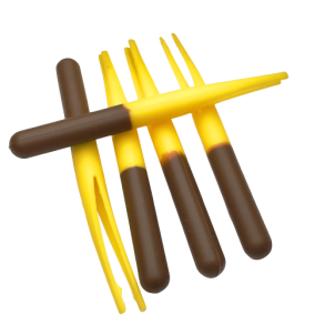 Gummikroppe klippet brun-gul