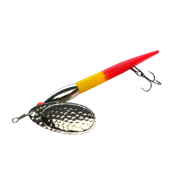 Bullethead spinner gul-r�d s�lv