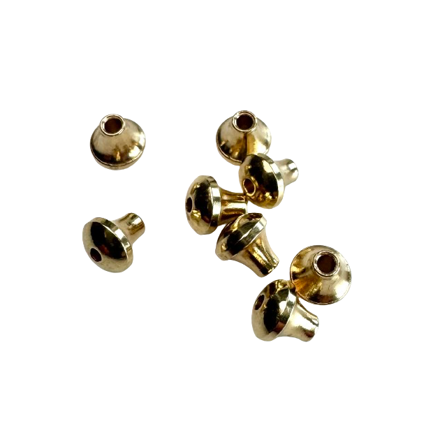Luretopper 6 x 6 mm messing / 10 stk