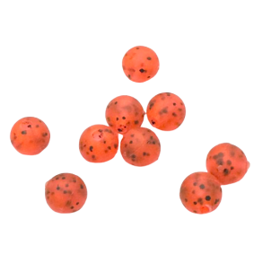 Plastperle 6 mm plettet-orange / 50 stk