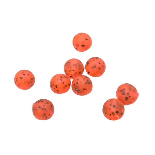 Plastperle 6 mm plettet-orange / 50 stk
