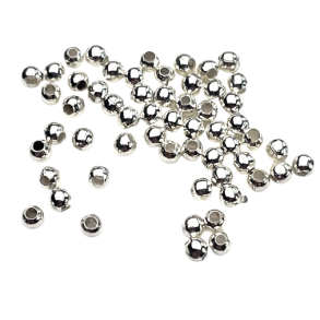 Metalperler 3,0 mm slv 100/stk