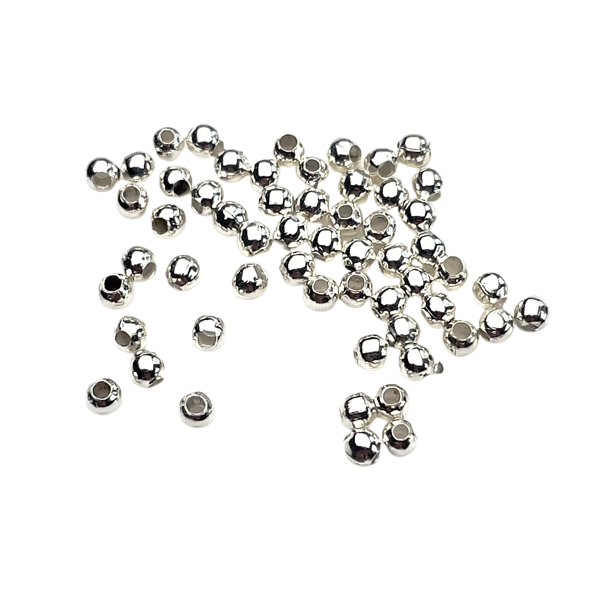 Metalperler 3,0 mm s�lv 100/stk