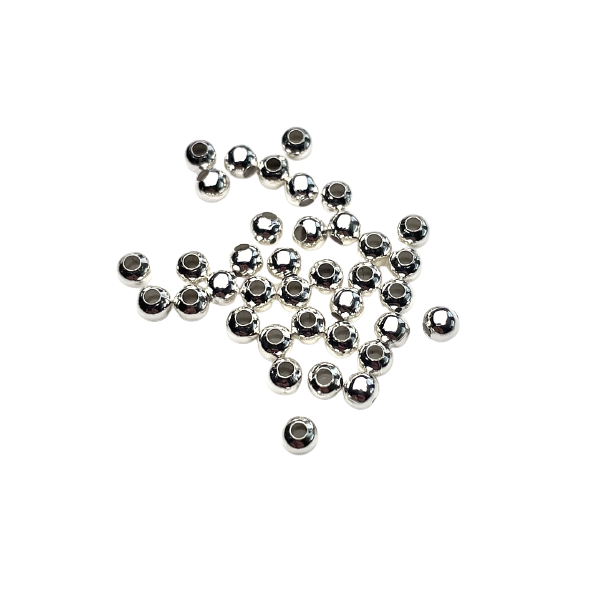 Metalperler 4,0 mm s�lv 100/stk