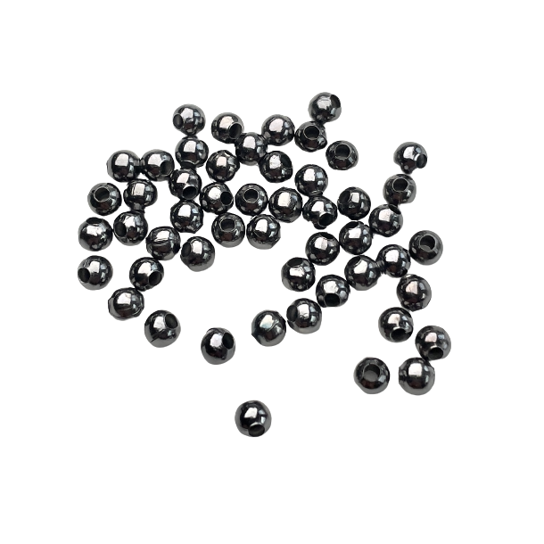 Metalperler 4,0 mm sort 100/stk