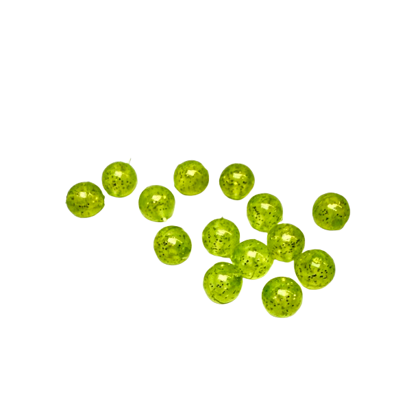 Plastperle 6 mm glimmer lime / 50 stk