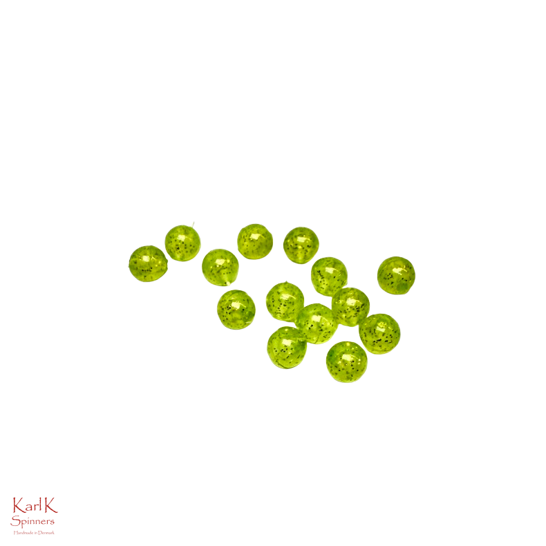 Plastperle 6 mm glimmer lime / 50 stk