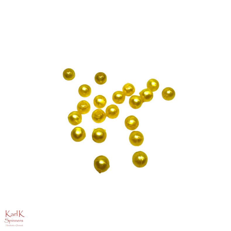 Plastperle 6 mm gold pearl / 50 stk