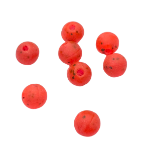 Plastperle 6 mm plettet-rd / 50 stk