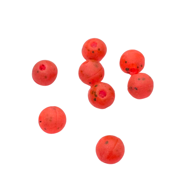 Plastperle 6 mm plettet-r�d / 50 stk