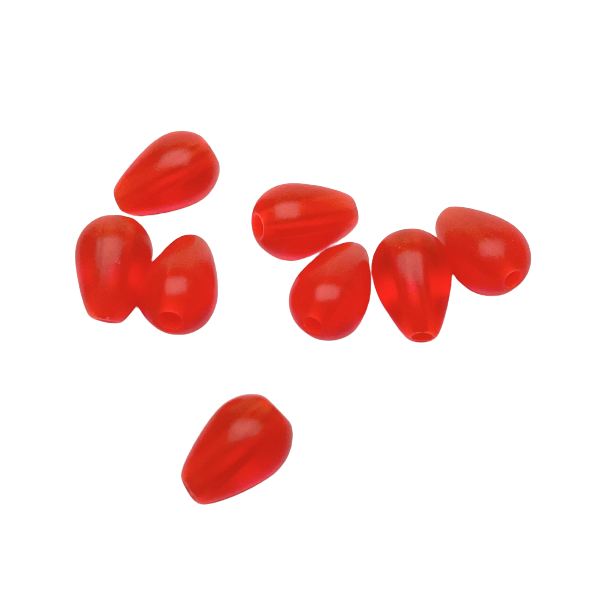 Plastperle mini teardrop r�d 5x8 mm / 10 stk