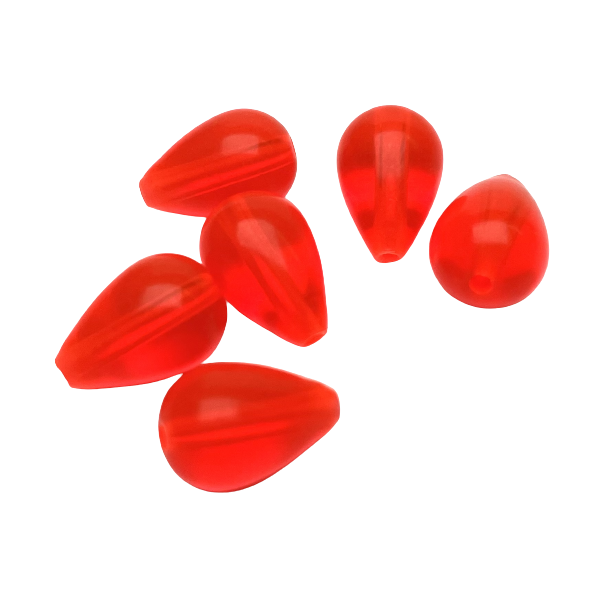 Plastperle teardrop r�d 8x11,5 mm / 10 stk