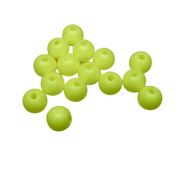 Plastperle 6 mm gul / 50 stk