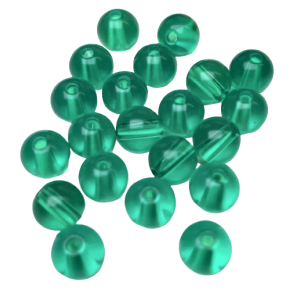 Plastperle 6 mm mrk grn / 50 stk