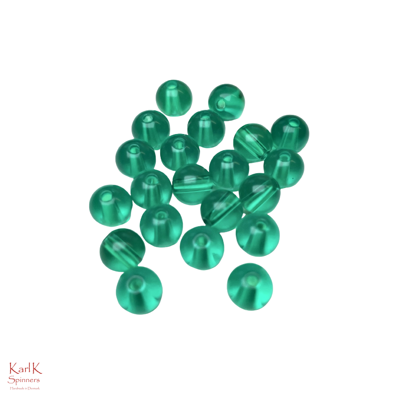 Plastperle 6 mm mrk grn / 50 stk