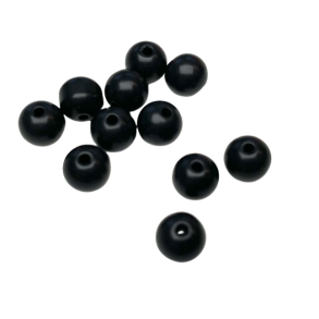 Plastperle 6 mm sort / 50 stk