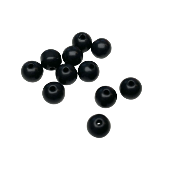 Plastperle 6 mm sort / 50 stk