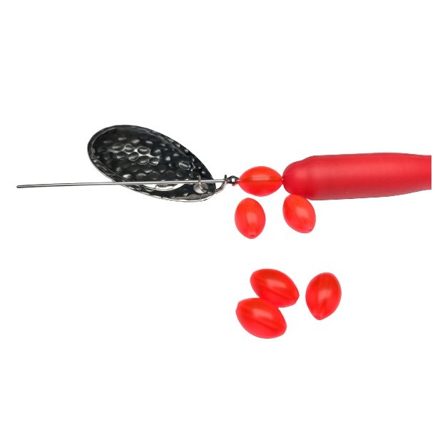 Plastperle Oval r�d 7x10 mm / 10 stk