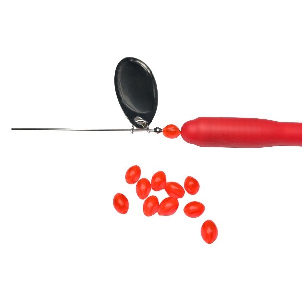 Plastperle Oval r�d 5x7 mm / 10 stk
